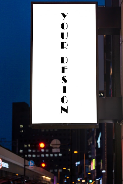Download Mockup image of blank billboard white screen posters and led outside storefront for advertising ...