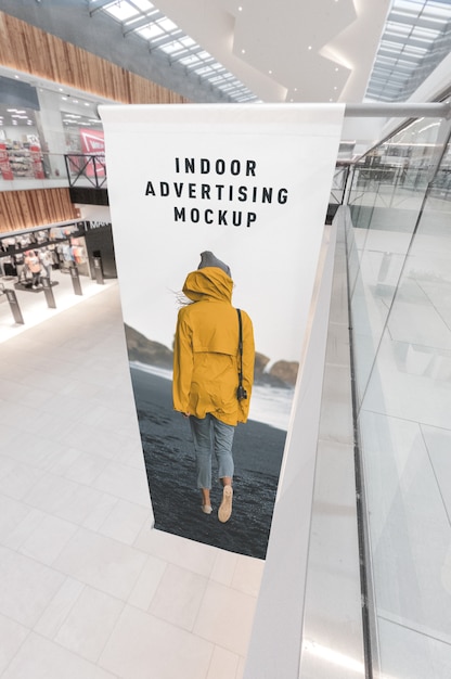 Download Mockup of indoor advertising inside mall shopping centre PSD file | Premium Download