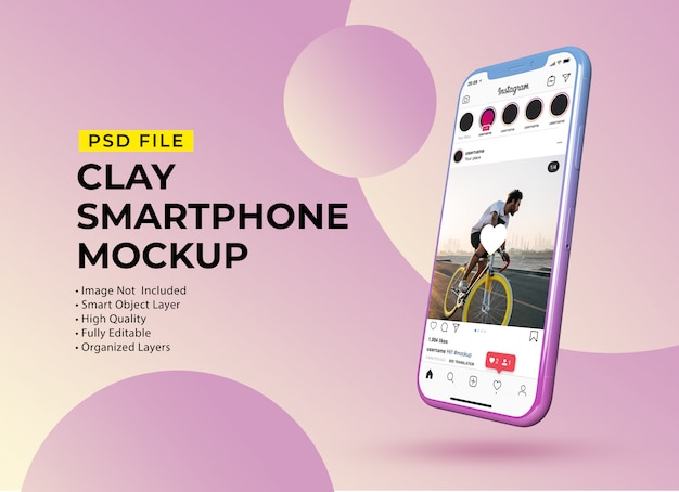 Download Premium PSD | Mockup of instagram post on smartphone