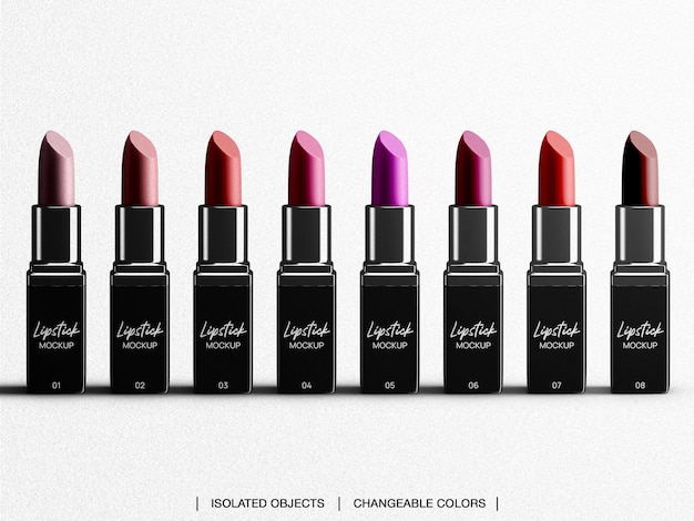 Download Premium PSD | Mockup of lipstick assortment palette set ...