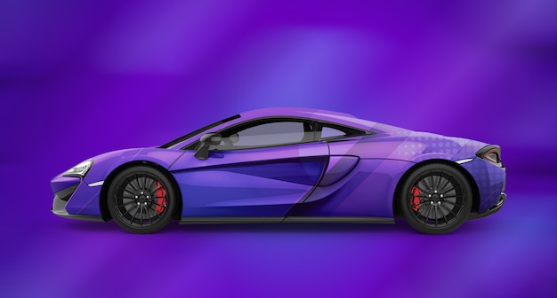 Download Premium PSD | Mockup of a luxury generic purple sport car