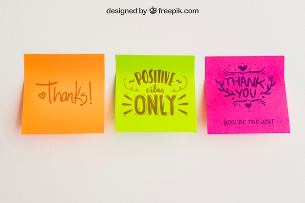 Download Mockup of adhesive notes in three colors PSD file | Free Download