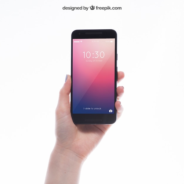 Download Mockup of hand holding smartphone PSD file | Free Download