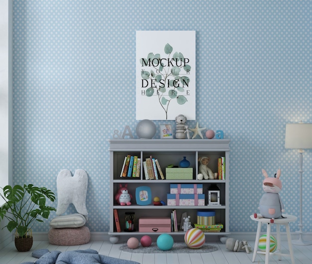 Download Premium PSD | Mockup poster in children bedroom