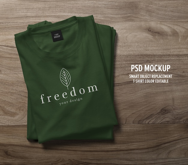 Premium PSD | Mockup of realistic t-shirt folded