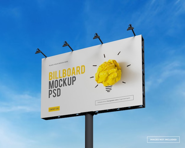 Download Premium PSD | Mockup of rectangular billboard