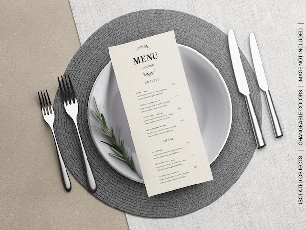 Download Premium PSD | Mockup of restaurant food menu flyer card ...