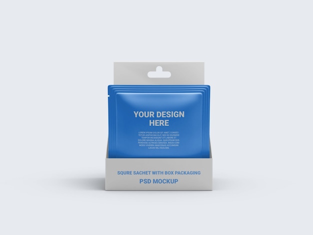 Download Premium Psd Mockup Sachet In A Display Box Packaging