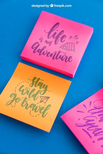 Download Free PSD | Mockup of some adhesive notes