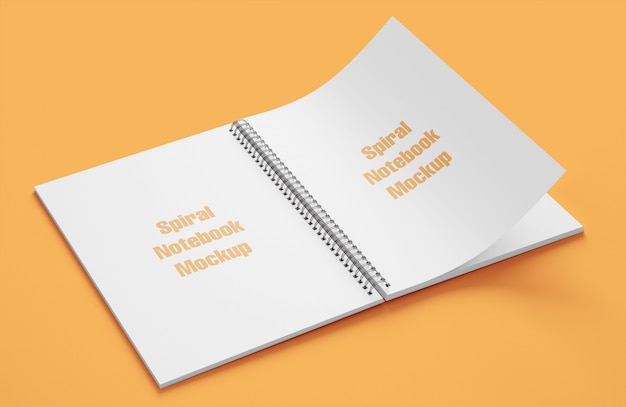 Download Mockup of spiral notebook open | Premium PSD File PSD Mockup Templates