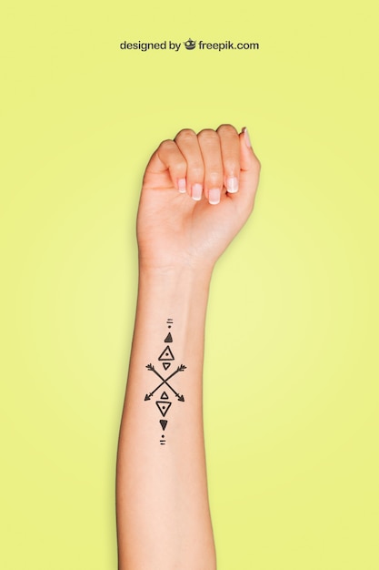 Free PSD Mockup for tattoo art on arm