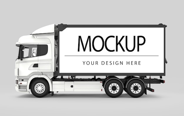 Download Mockup of a truck isolated PSD file | Premium Download