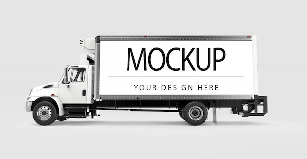 Download Premium PSD | Mockup of a truck isolated