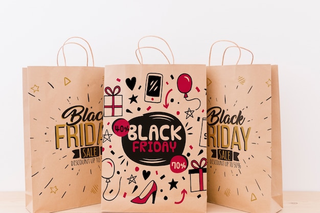 Download Mockup of various shopping bags for black friday | Free ...