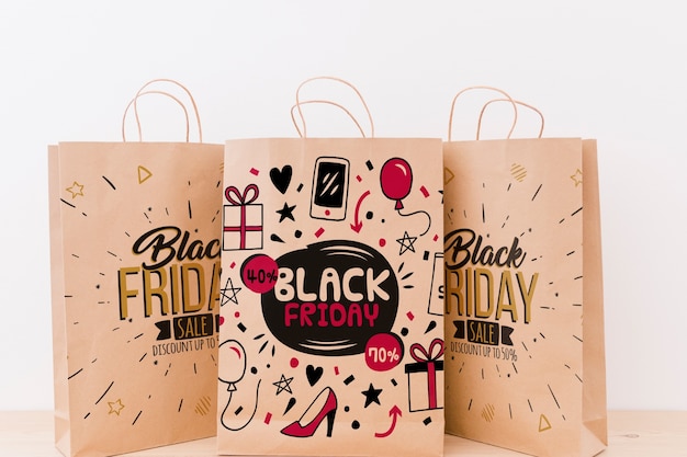 Download Mockup of various shopping bags for black friday | Free PSD File