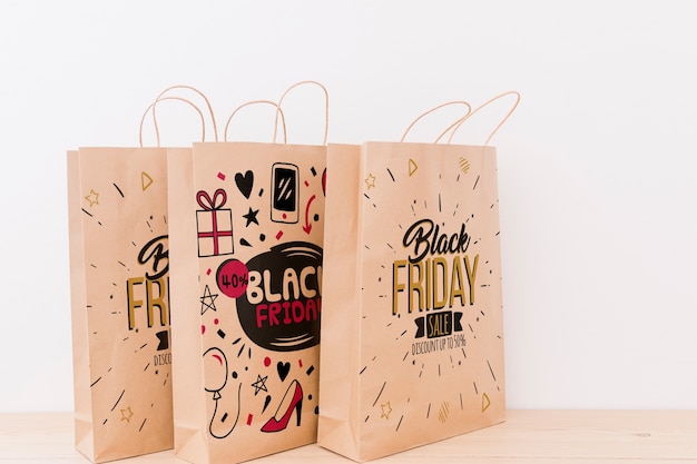 Download Mockup of various shopping bags for black friday | Free ...