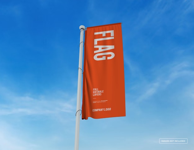 Download Premium PSD | Mockup of vertical flag design