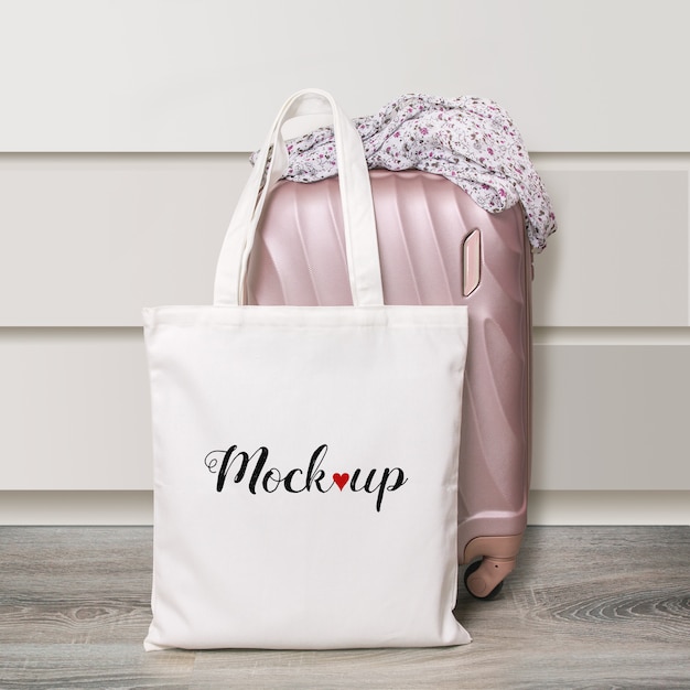 Download Premium PSD | Mockup of a white cotton eco tote bag with ...