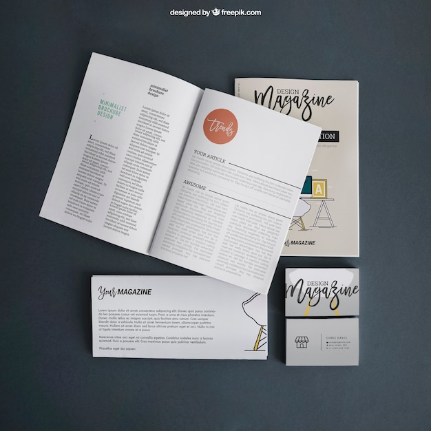Download Mockup with open brochure PSD file | Free Download