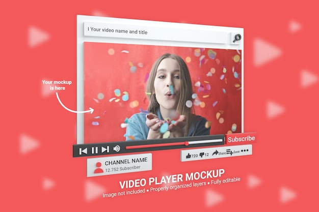 Download Premium PSD | Mockup youtube video player