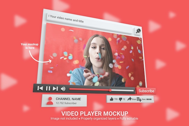 Download Premium PSD | Mockup youtube video player