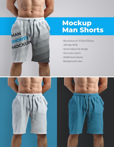 Download Premium PSD | Mockups athletic shorts man