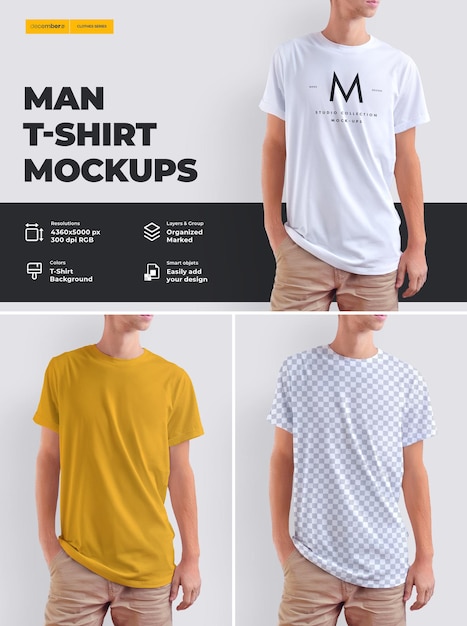 Download Free Psd Mockups T Shirt Design On A Young Man