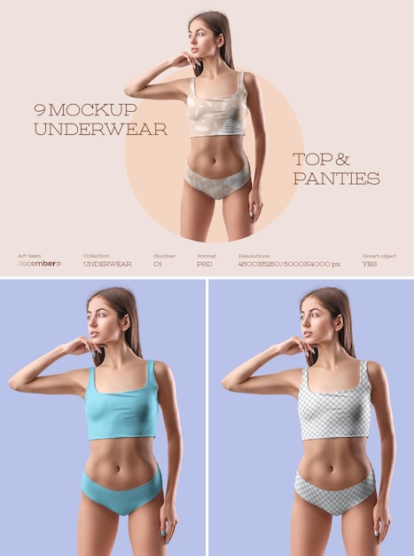 Download Premium Psd Mockups Woman Underwear Top And Panties Design Is Easy In Customizing Images Design Top Panties Nails Top Panties Socks And Background