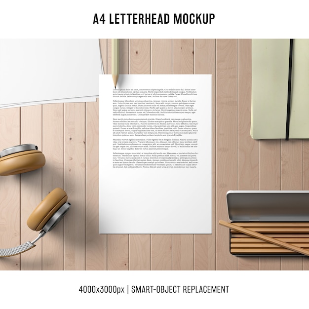 Download Modern a4 letterhead mockup PSD file | Free Download