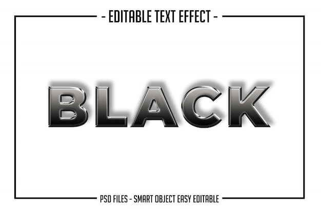 Download Modern bold black glossy text style font effect PSD file | Premium Download
