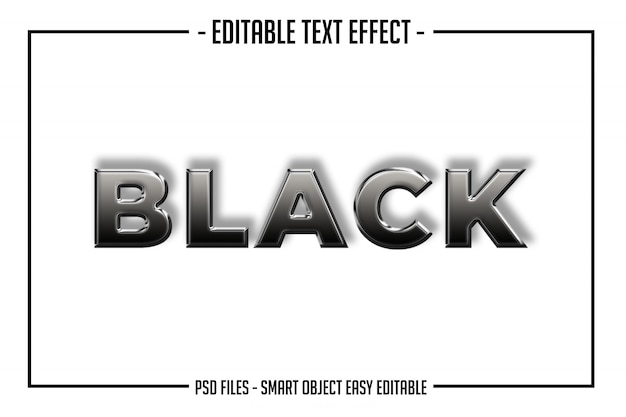 Modern bold black glossy text style font effect PSD file | Premium Download