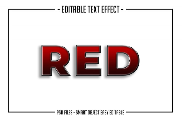 Download Modern bold red glossy text style font effect | Premium ...