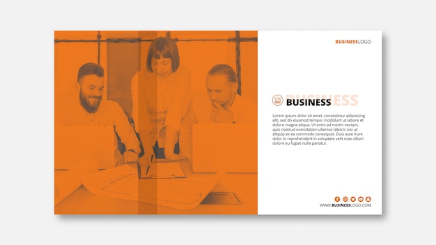 Modern business banner template with image Free Psd