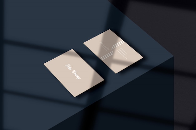 Download Modern business card mockup with shadow overlay mockup PSD ...