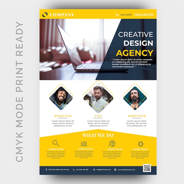 Modern creative agency business flyer design template Premium Psd