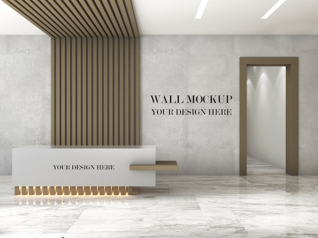 Download Modern design office front desk wall mockup | Premium PSD File PSD Mockup Templates