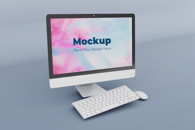 Download Modern desktop screen mockup design template | Premium PSD ... PSD Mockup Templates