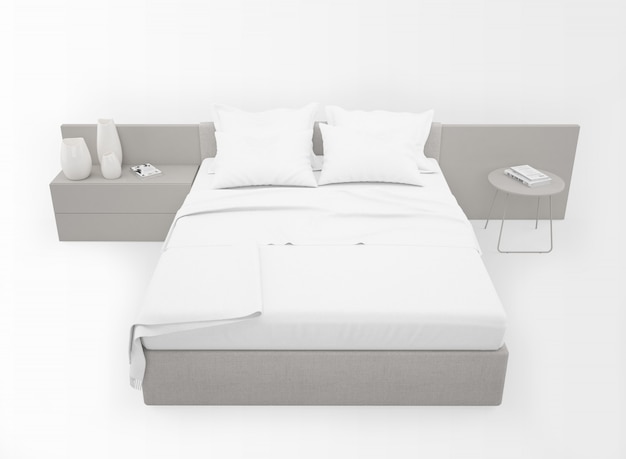 Download Modern double bed mockup isolated isolated | Free PSD File