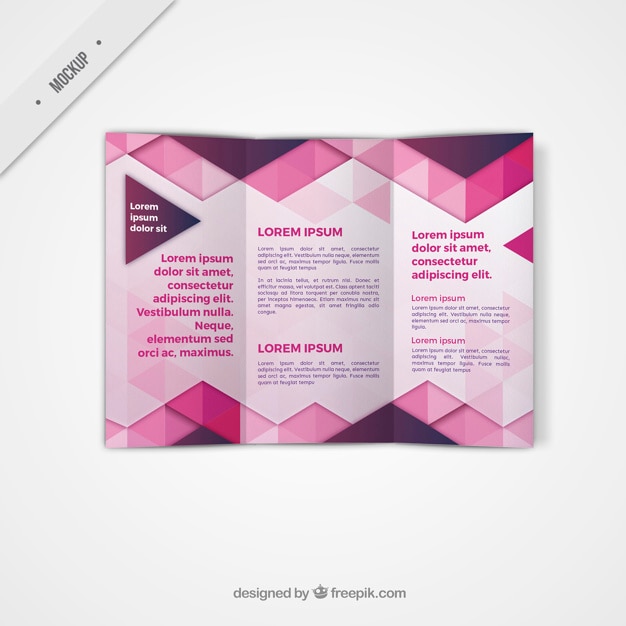 Modern geometrical trifold mockup PSD Template