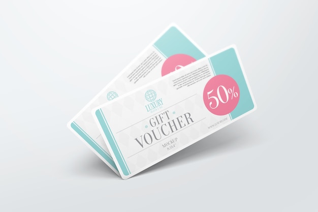 Download Modern gift voucher mockup PSD file | Premium Download