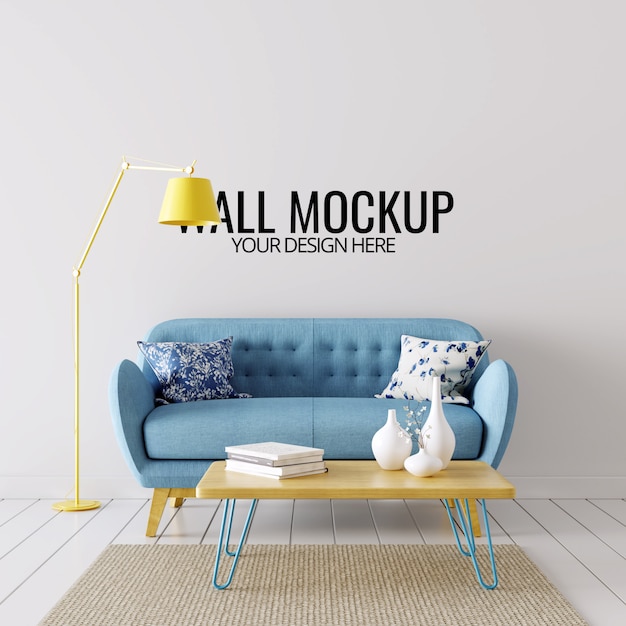 Download Modern interior living room wall mockup background | Premium PSD File