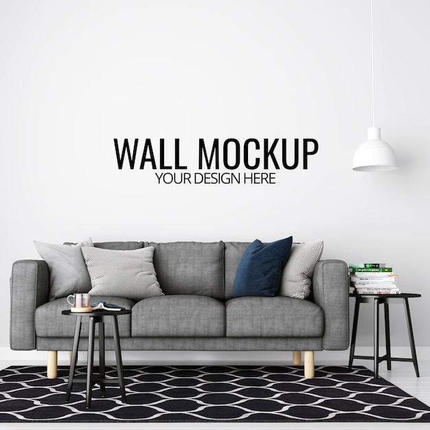 Download Premium PSD | Modern interior living room wall mockup ...