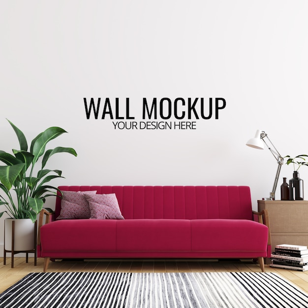 Download Modern interior living room wall mockup background | Premium PSD File
