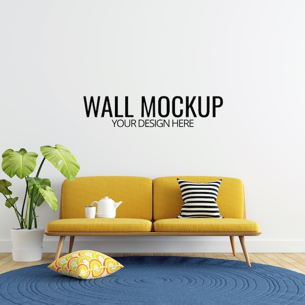 Download Modern interior living room wall mockup background ...