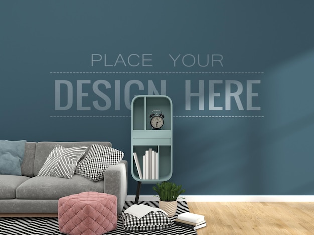 Download Free PSD | Modern living room interior wall mockup