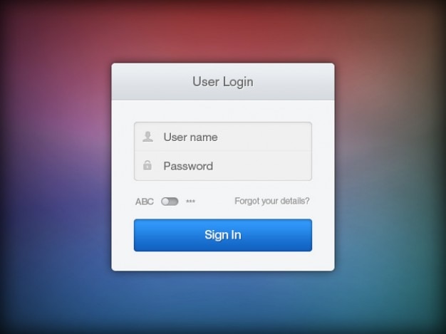 Modern login form interface design PSD file | Free Download