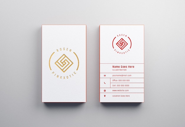 Modern and luxurious business cards mockup with letterpress effect ...