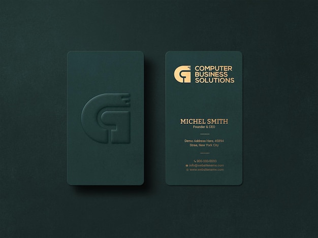 Download Premium PSD | Modern and luxury business card mockup with embossed effect