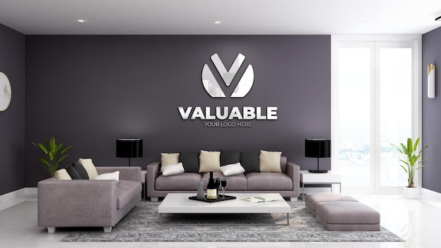 Premium PSD Modern Office Lobby Waiting Room Wall Logo Mockup   Modern Office Lobby Waiting Room Wall Logo Mockup 9790 680 