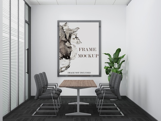 Download Premium PSD | Modern office meeting room large wall frame ...